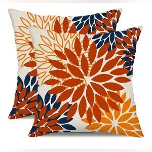 NEW 2 Floral Pillow Cover 18X18 Waterproof Couch Pillow Cases w/ Zipper